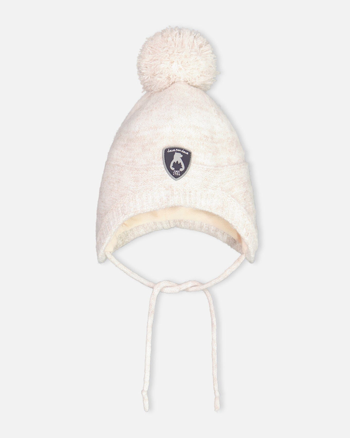 Peruvian Knit Hat In Champagne White For Baby