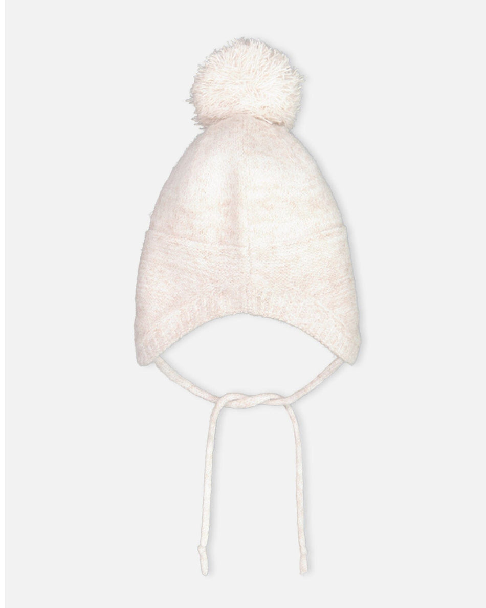 Peruvian Knit Hat In Champagne White For Baby