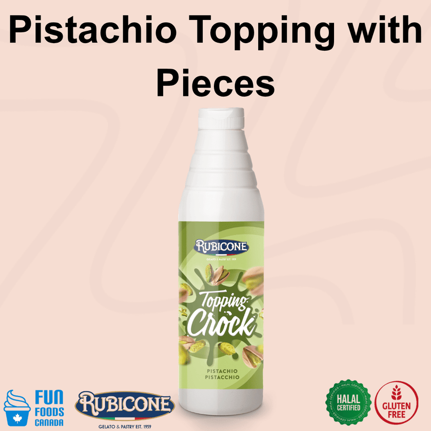 Crunchy Pistachio Topping - 1 KG Squeeze Bottle - Rubicone Canada - Made in Italy - Ships Free Within Canada on Orders Above CAD $199