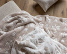 Flower Print Blushing Beige and White Extended Throw