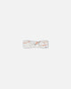 Organic Cotton Headband Heather Beige With Printed Cat