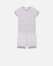 Organic Cotton Two Piece Pajama Set Lilac Printed Little Flowers