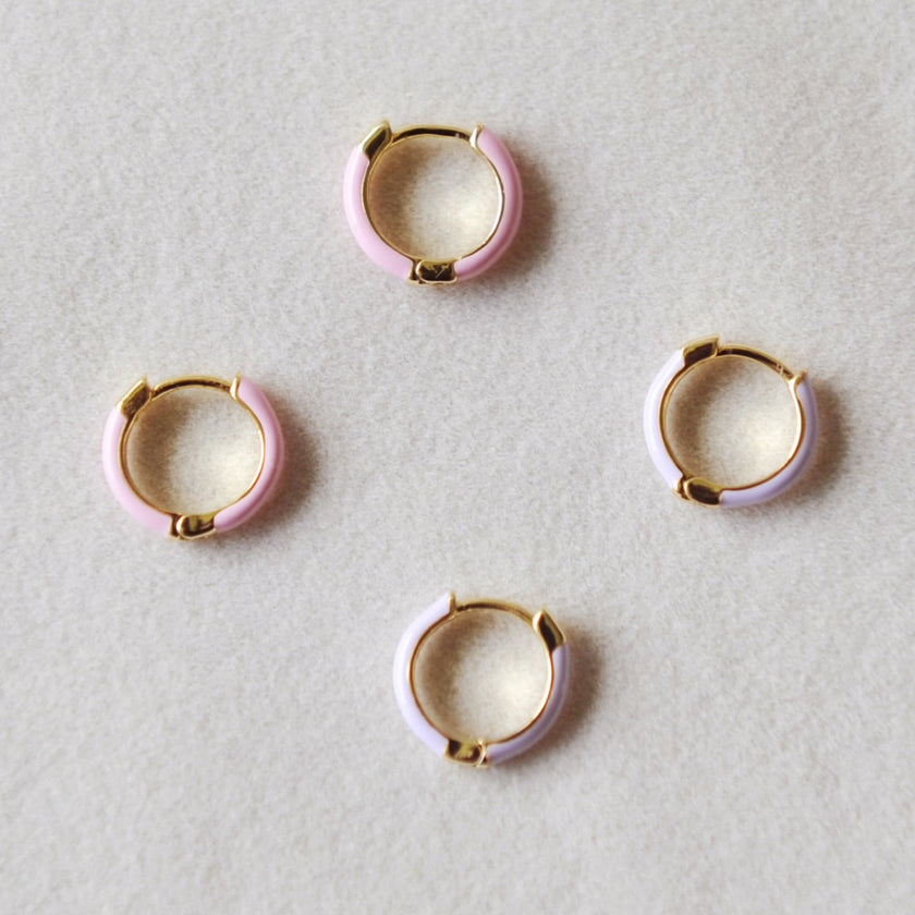 Sutton Enamel Huggie Hoops