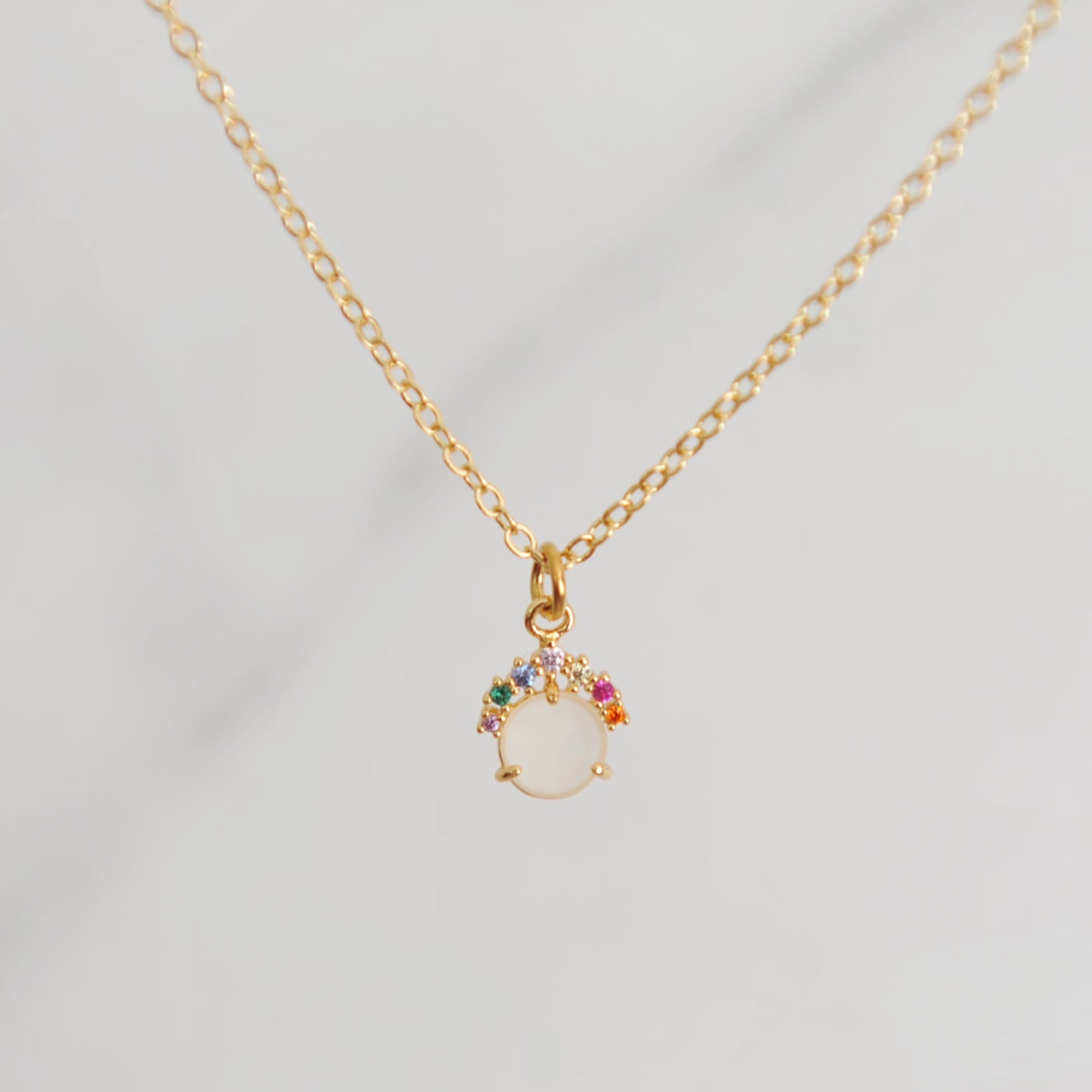 Alina White Smoke Cubic Zirconia Charm Necklace 