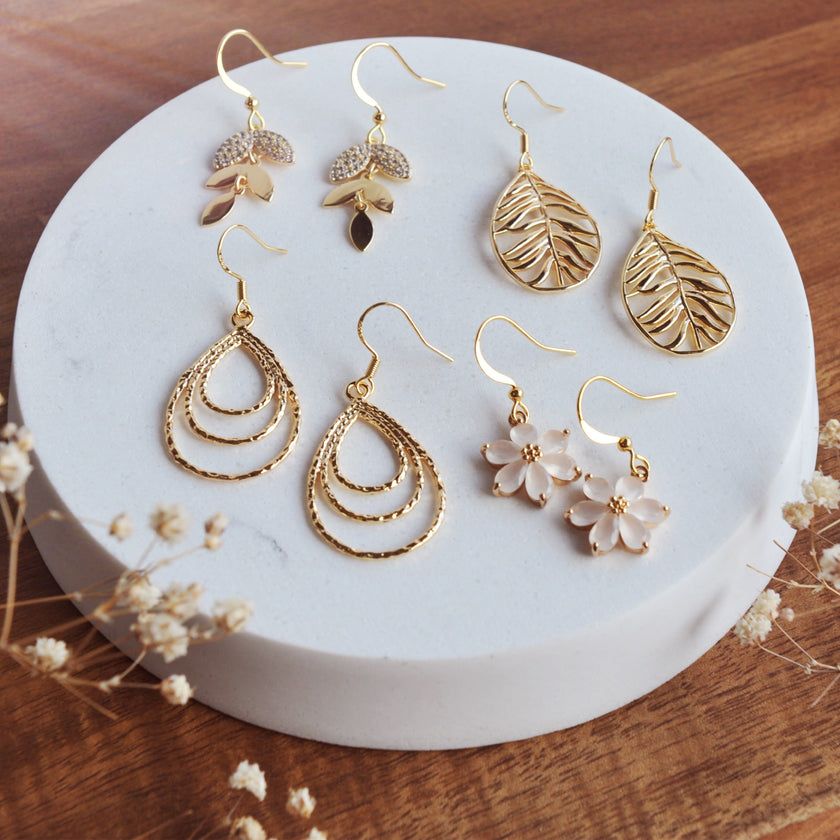 DANIELLA Water Drop Charm Earrings