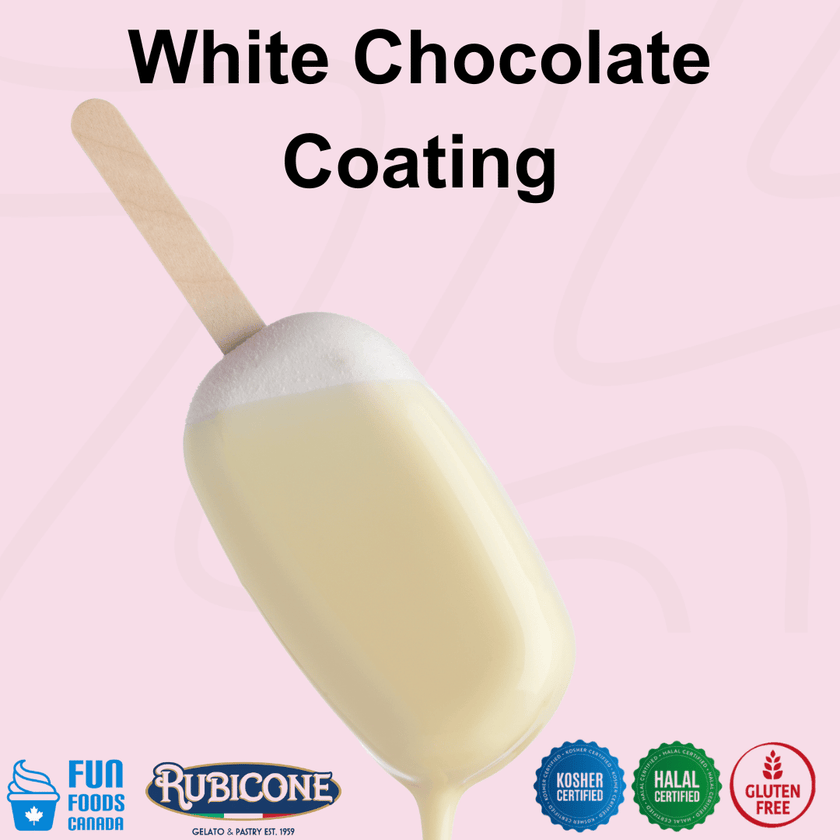 White Chocolate Cone Dip Coating - 1.5 KG Bucket - Rubicone Canada - Ships Free Within Canada on Orders Above CAD $199