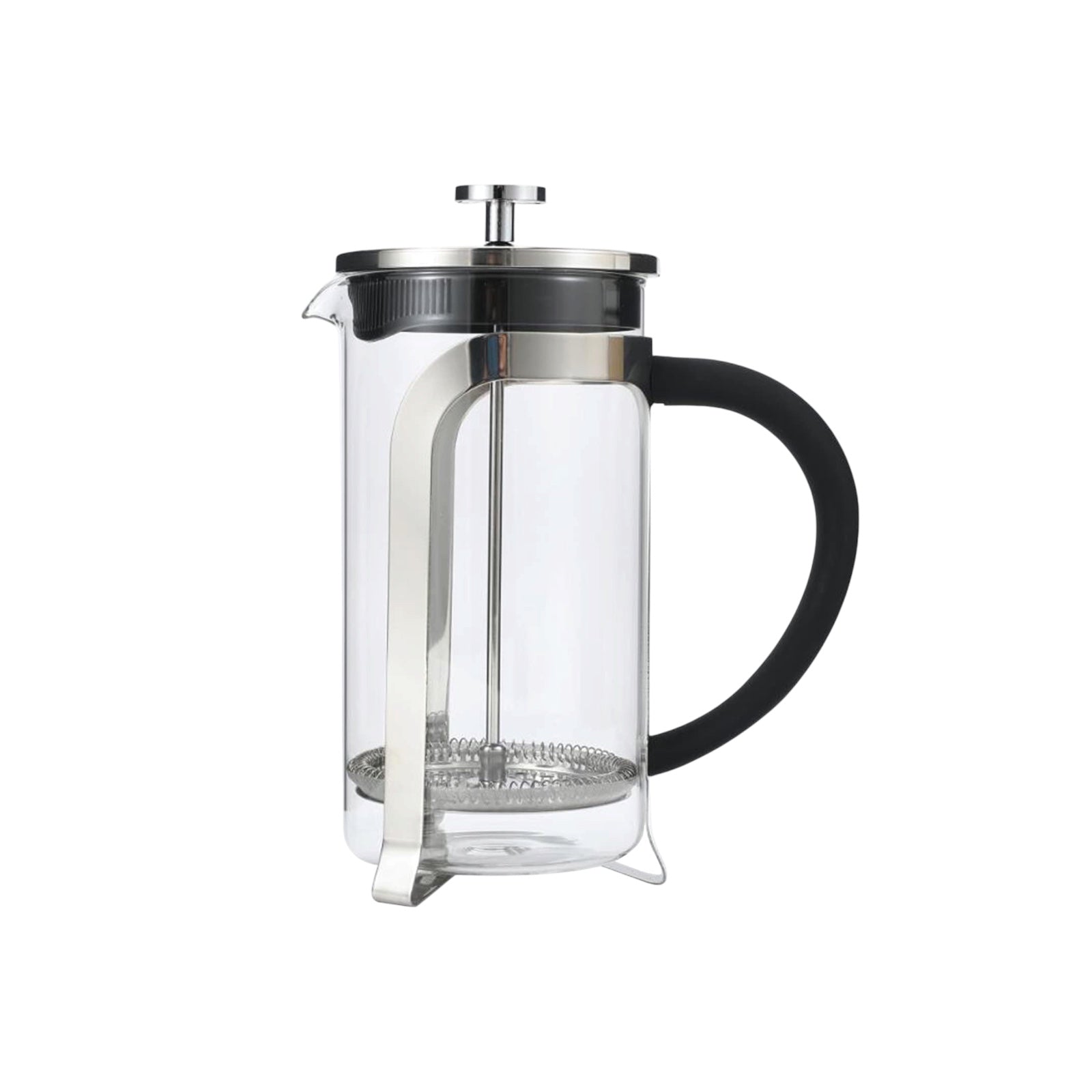 Glass French Press Coffee Maker with Stainless Steel Frame