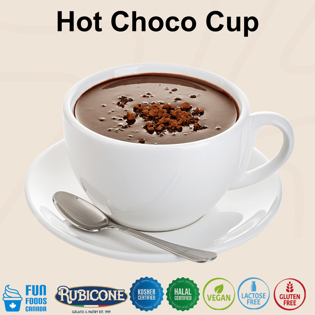 Premium Hot Chocolate Powder Mix - Hot Choco Cup - 3 KG Bag - Made in Italy by Rubicone - Canadian Distribution - Ships Free Within Canada on Orders Above CAD $199