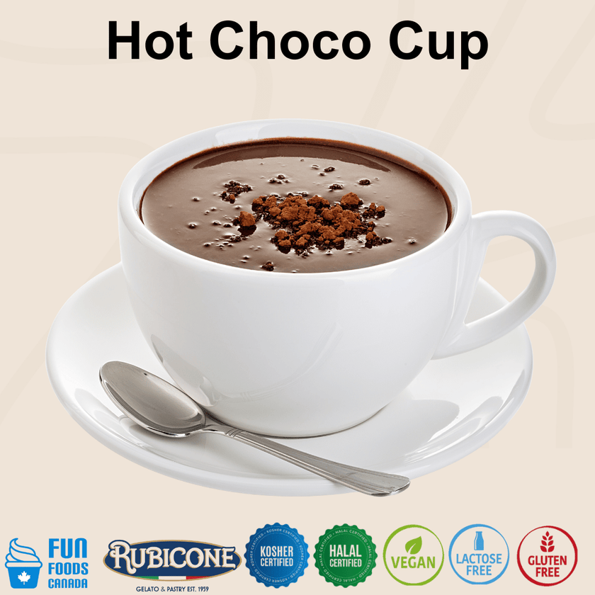 Premium Hot Chocolate Powder Mix - Hot Choco Cup - 3 KG Bag - Made in Italy by Rubicone - Canadian Distribution - Ships Free Within Canada on Orders Above CAD $199