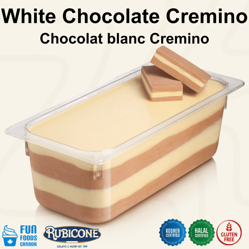 White Chocolate Spreadable Filling Cream - Cremino Choco White - 5 KG Bucket - Rubicone Canada - Ships Free Within Canada on Orders Above CAD $199