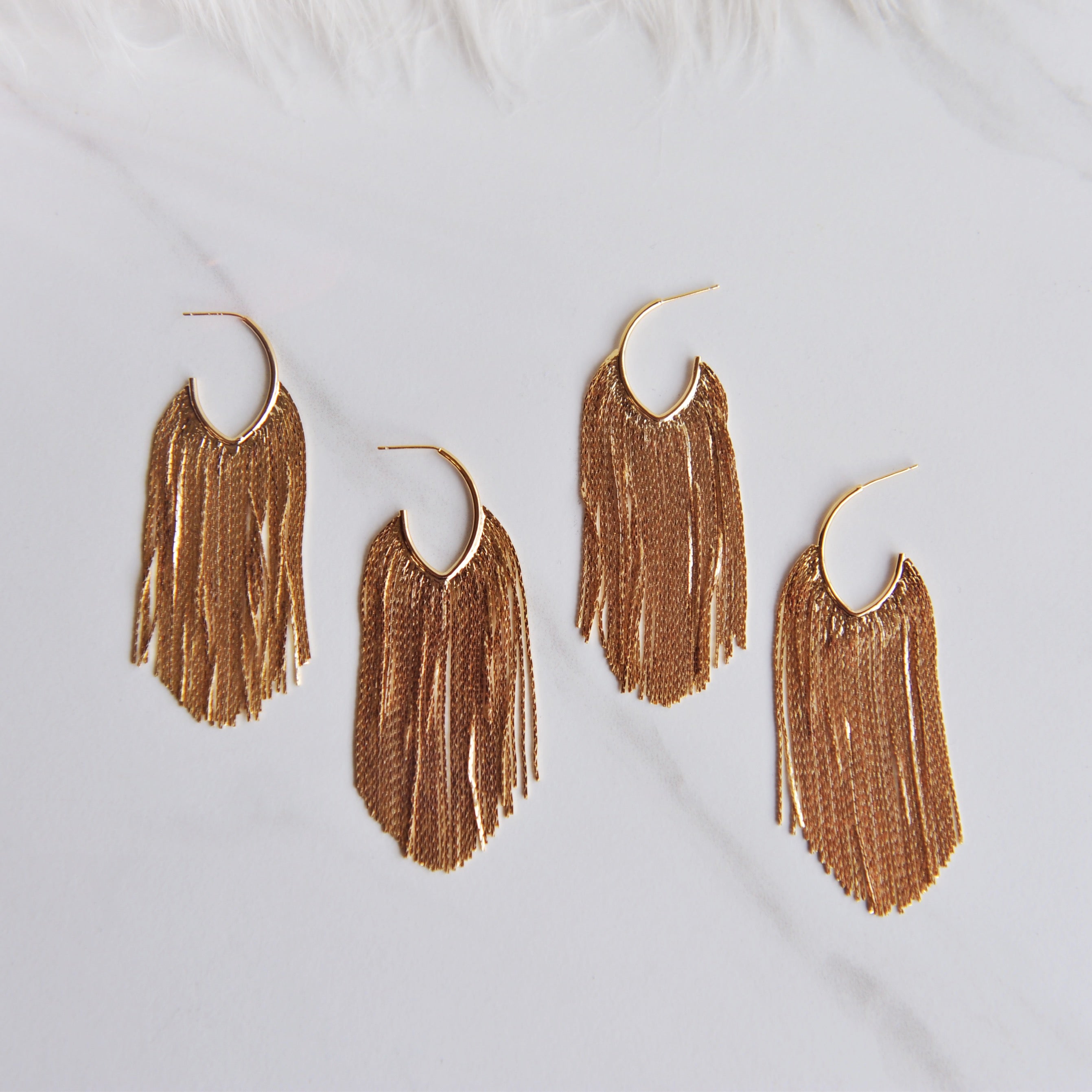 POPPY Gold Tassel Earrings, Glam, Party Earrings
