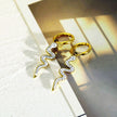 FANG: Zirconia Embedded Serpent Drop Earrings