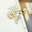 FANG: Zirconia Embedded Serpent Drop Earrings