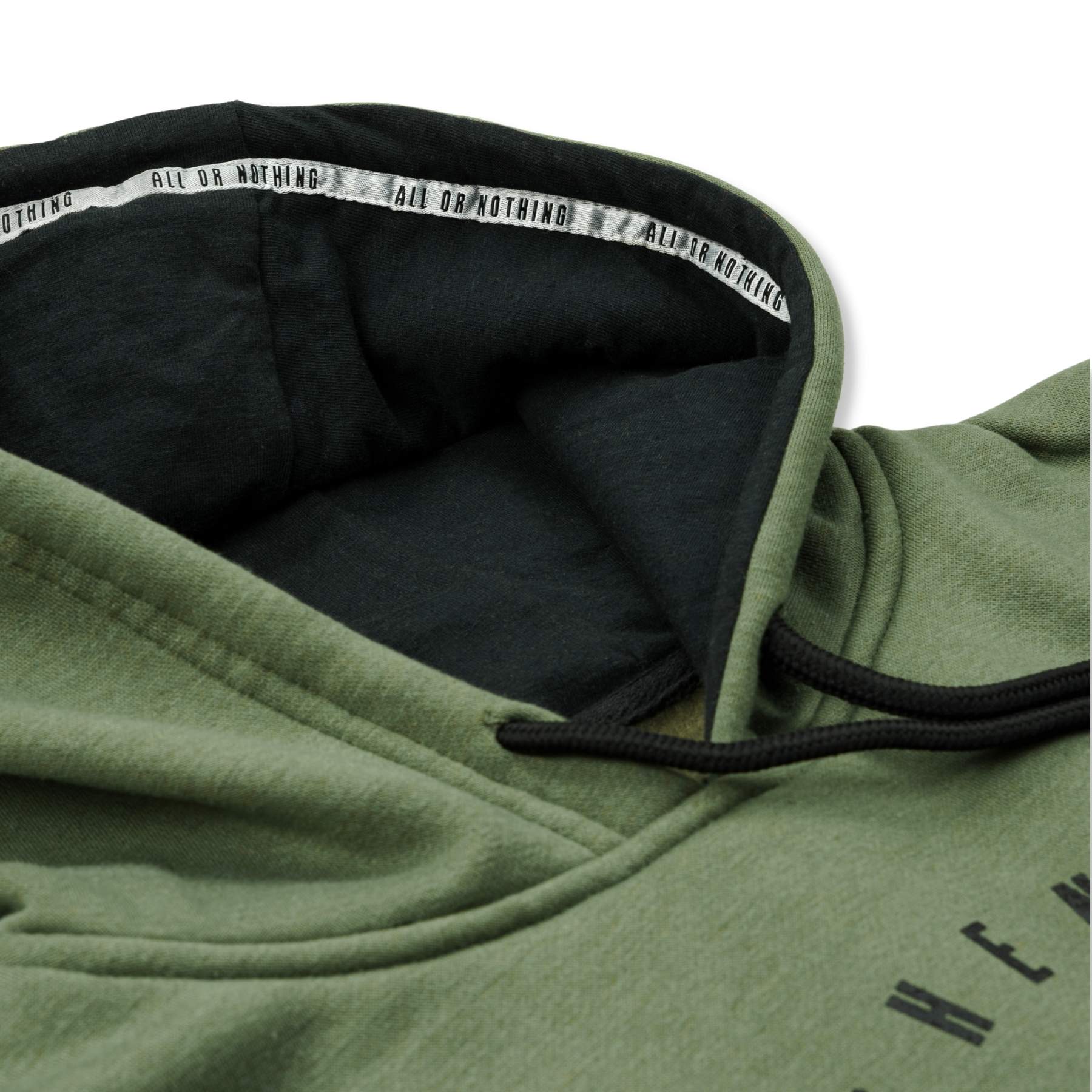 Sweat à capuche FA, couleur olive.