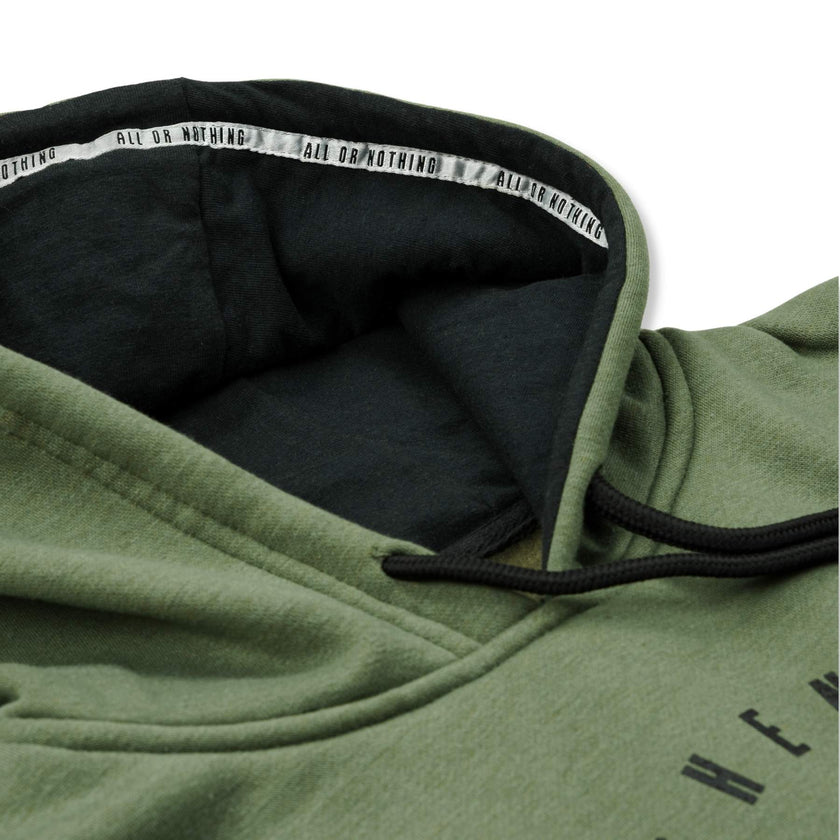 Sweat à capuche FA, couleur olive.