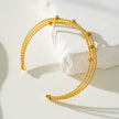 Style FARZIKA Gold: Triple Stacked Textured Beaded Bracelet