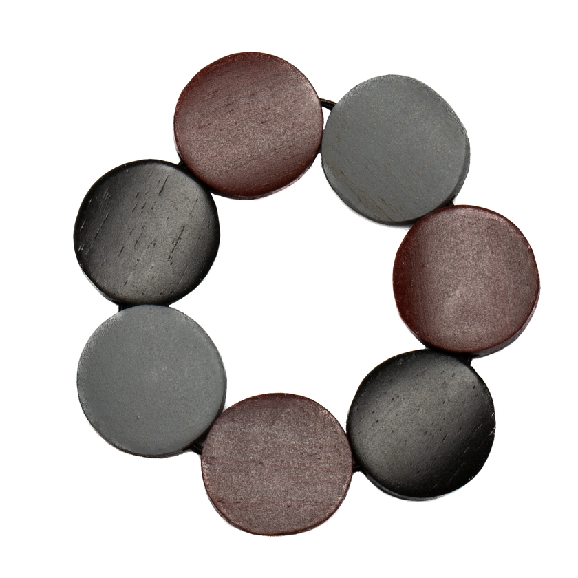 Elasticated Wooden Disk Bracelet