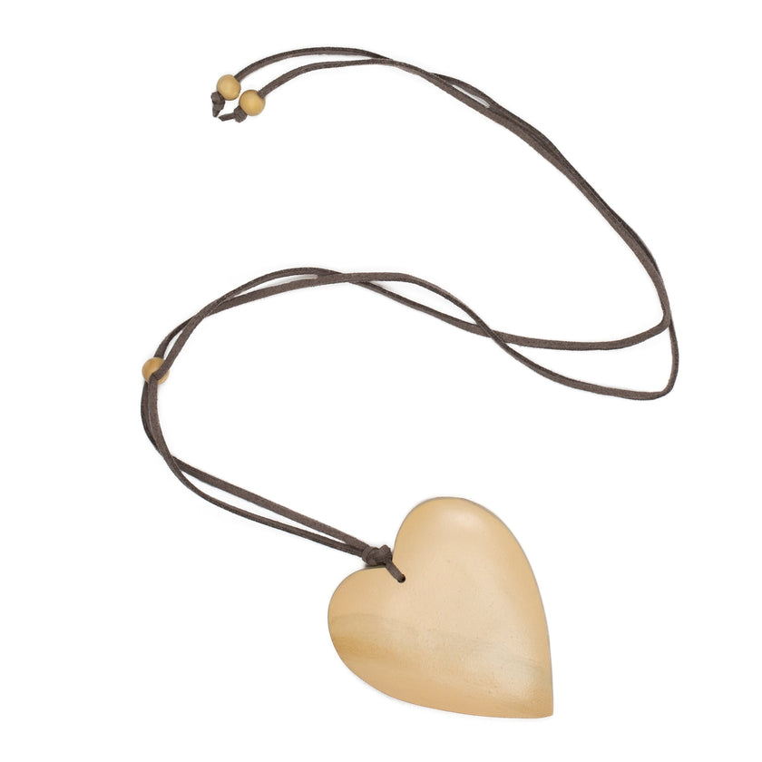 Tinted Wood Heart Necklace