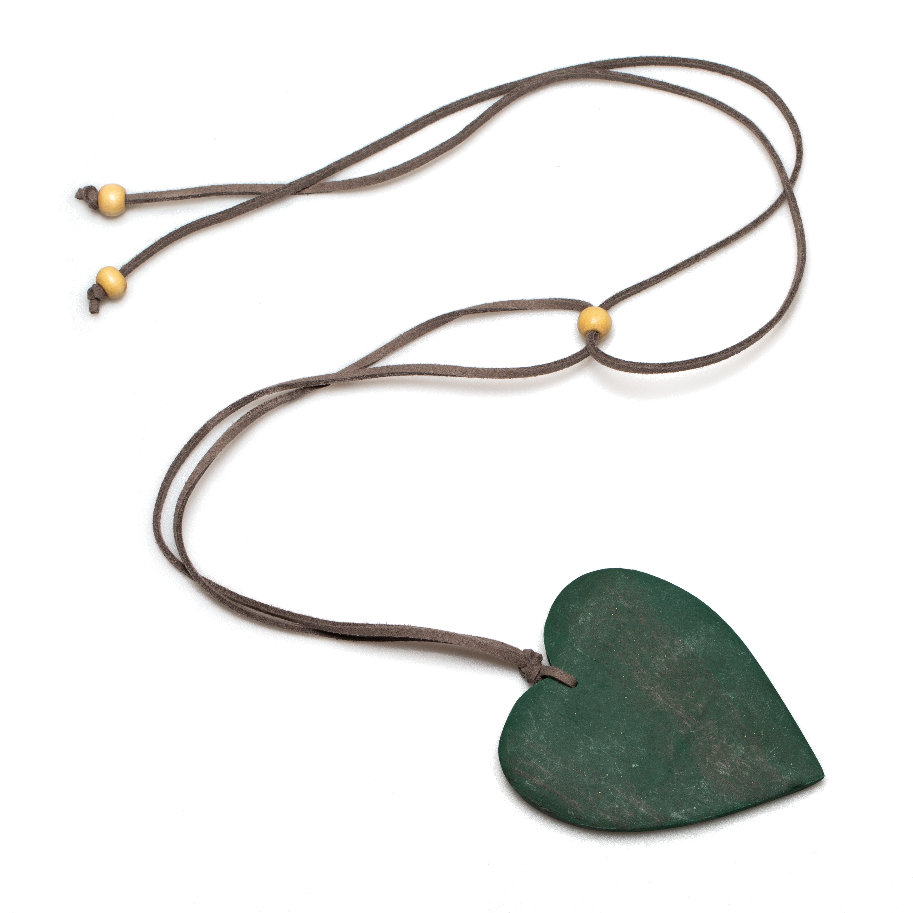 Tinted Wood Heart Necklace