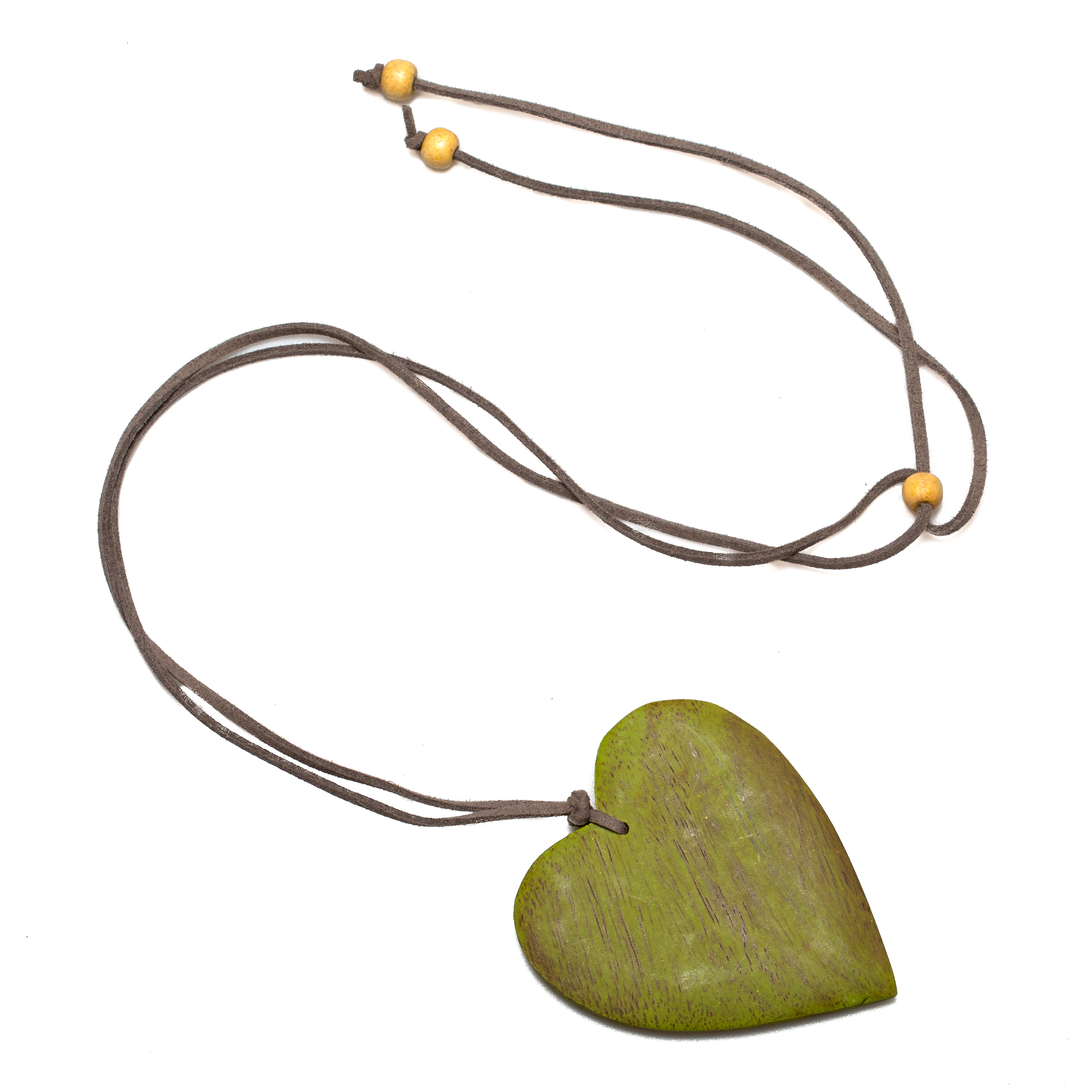 Tinted Wood Heart Necklace