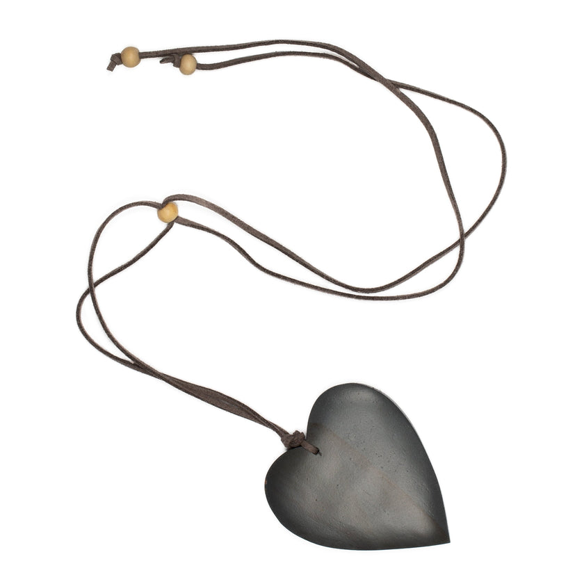 Tinted Wood Heart Necklace