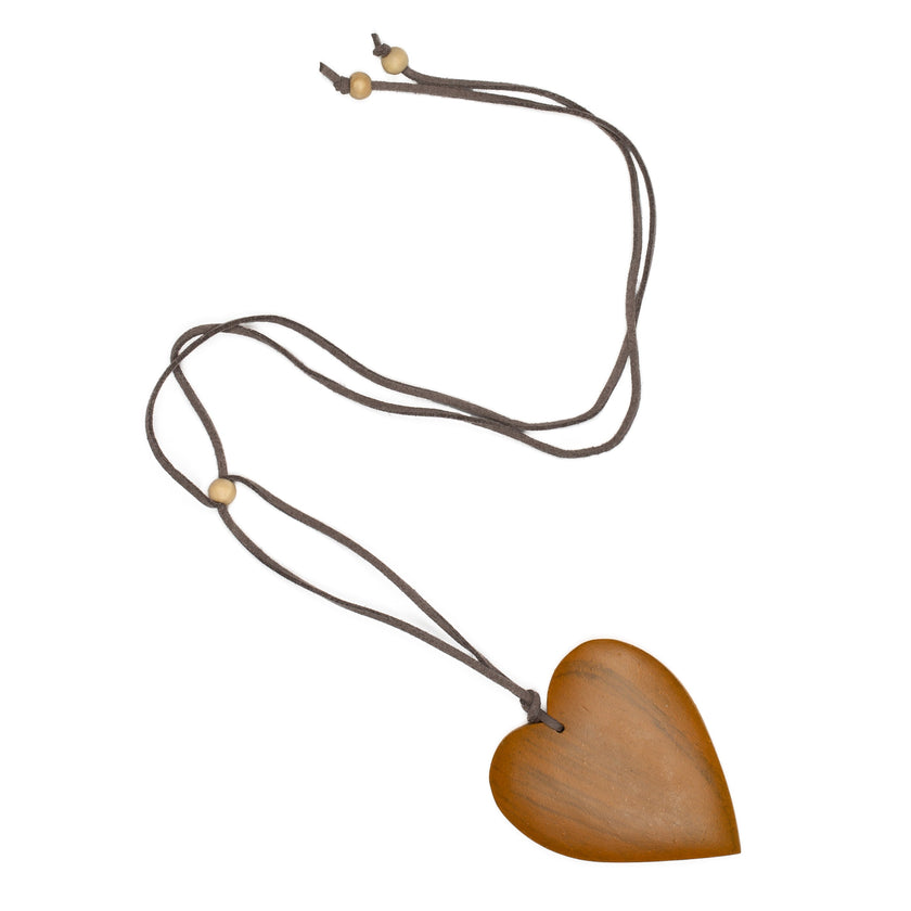 Tinted Wood Heart Necklace