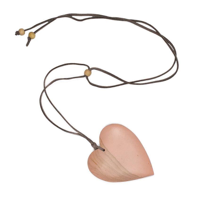 Tinted Wood Heart Necklace