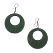 Round Wooden Hoop Earring