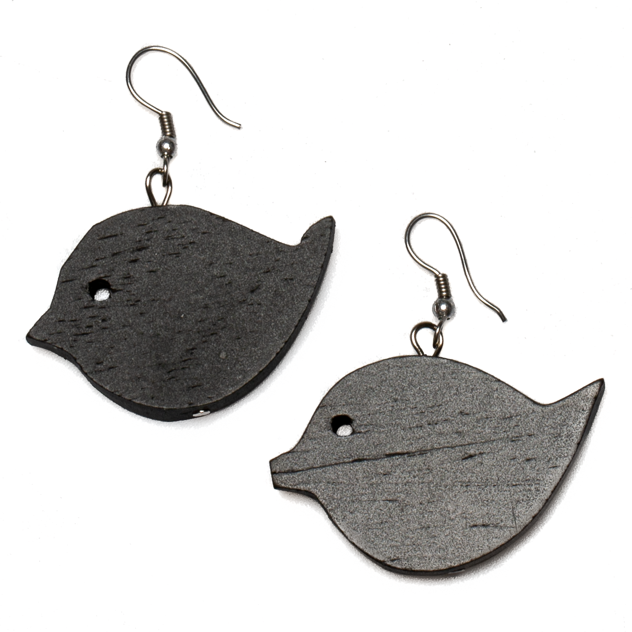 Wooden Bird Earring