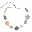 Tinted Wood Mix Shape & Flower Necklace
