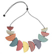 Tinted Wood Half Moon Necklace