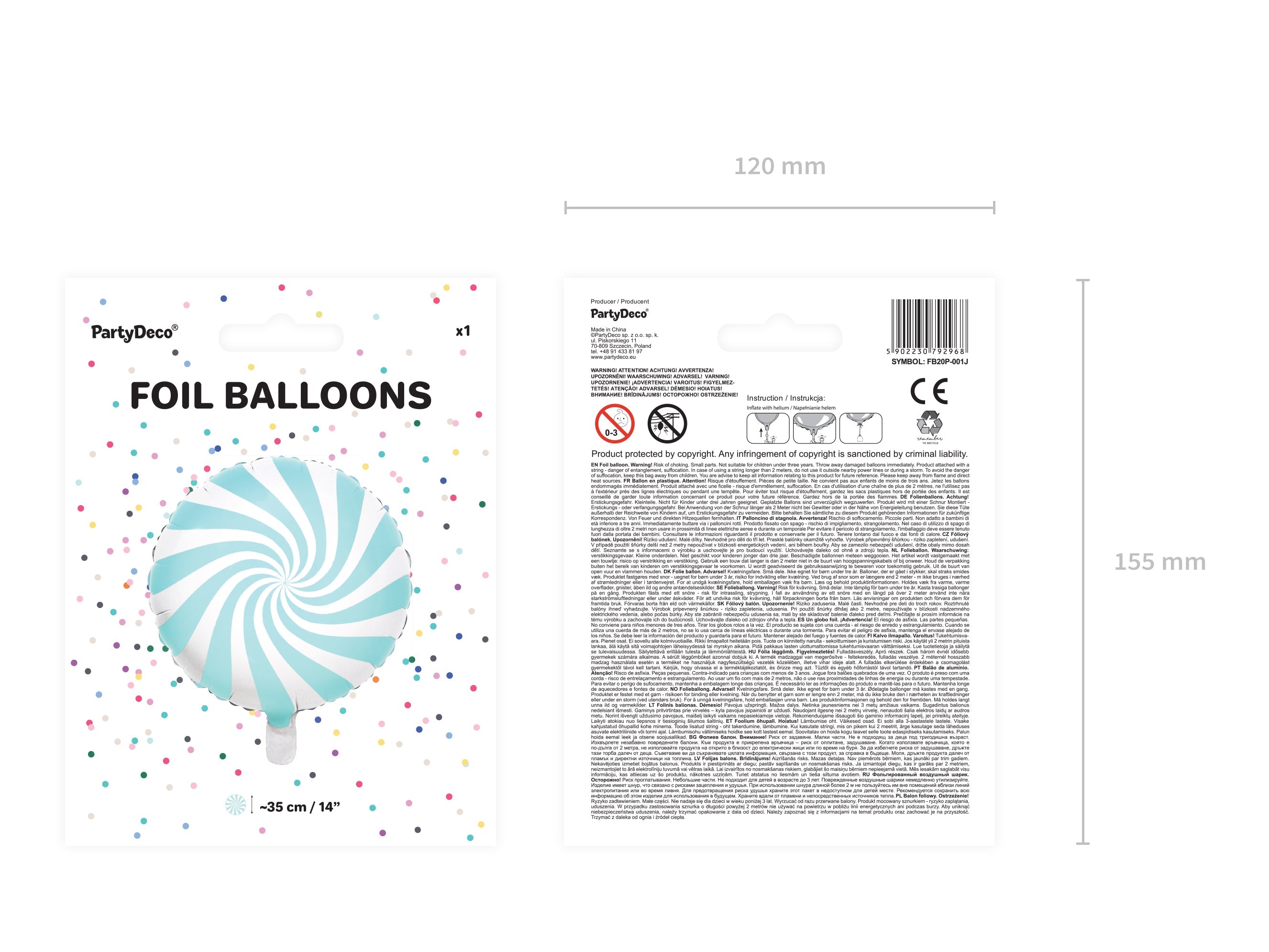 Light Blue Swirl Candy Balloon