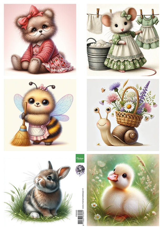 Marianne Design A4 Cutting Sheet - Cute Animals - by Fairybells