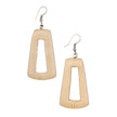Tinted Wood Rectangular Hoop Earring