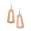 Tinted Wood Rectangular Hoop Earring