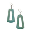 Tinted Wood Rectangular Hoop Earring