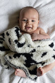 Black & Off-White Cow Print Lovey Baby Blanket