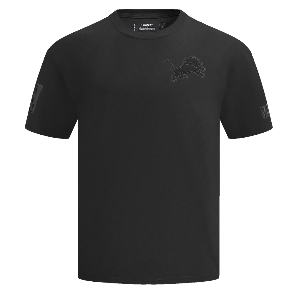 NFL DETROIT LIONS NEUTRAL MEN'S COTTON JERSEY DROP SHOULDER TEE FDL145314-BLK