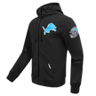 NFL DETROIT LIONS CLASSIC WIND SUIT MEN'S WOVEN FULL ZIP PULLOVER HOODIE FDL5410693-BLK