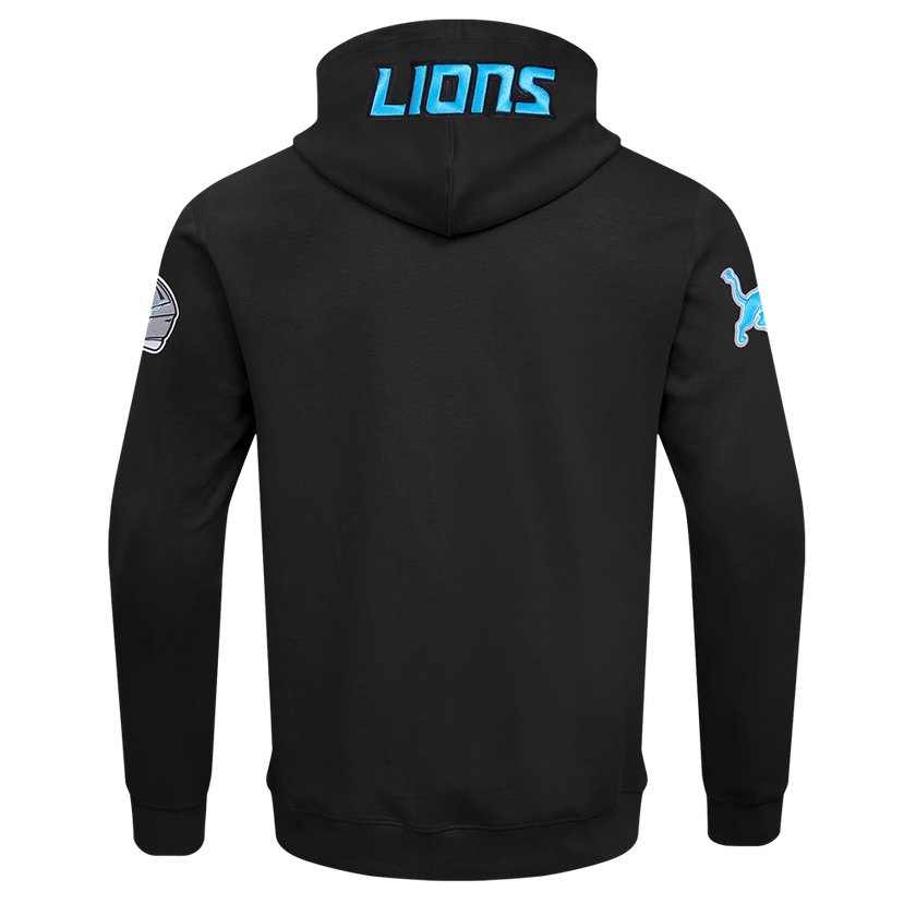 NFL DETROIT LIONS CLASSIC WIND SUIT MEN'S WOVEN FULL ZIP PULLOVER HOODIE FDL5410693-BLK