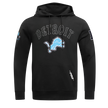 NFL DETROIT LIONS REBEL ATHLETICS MEN'S FLEECE PULL OVER HOODIE FDL5411041-BLK