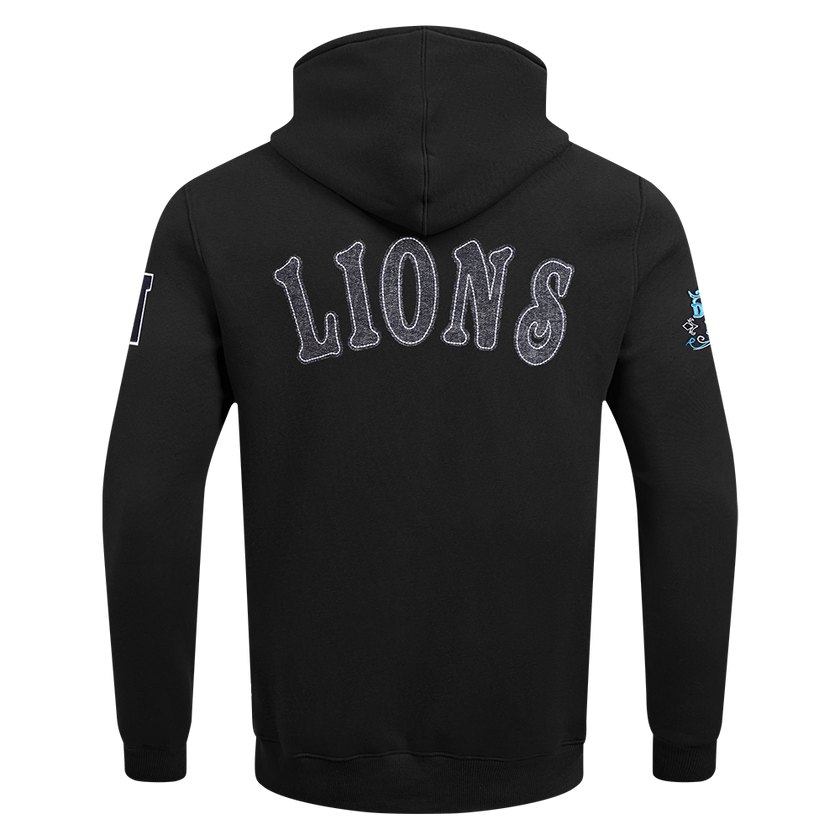 NFL DETROIT LIONS REBEL ATHLETICS MEN'S FLEECE PULL OVER HOODIE FDL5411041-BLK