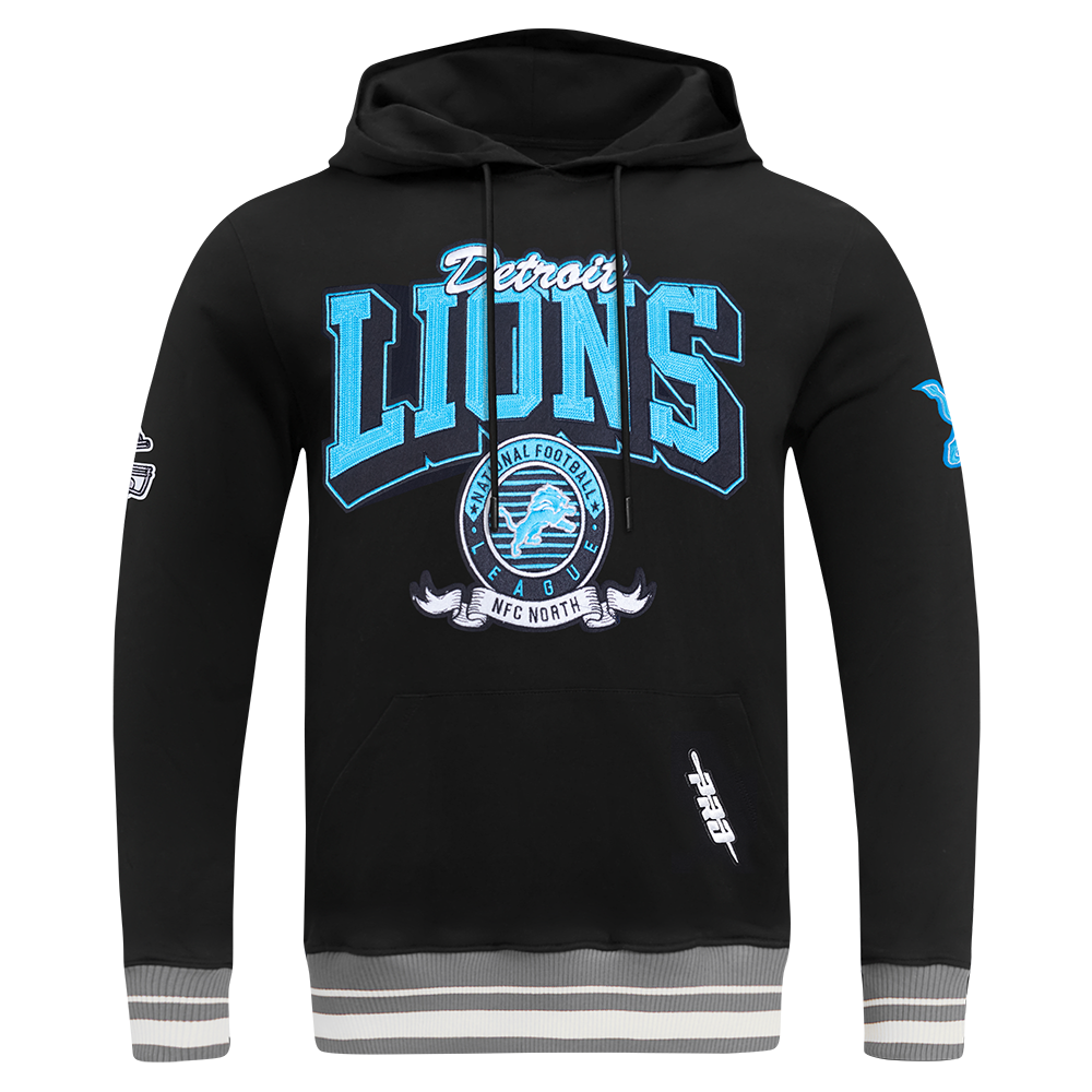 NFL DETROIT LIONS TEAM BADGE MEN'S RIB FLC PO HOODIE FDL5411045-BGY