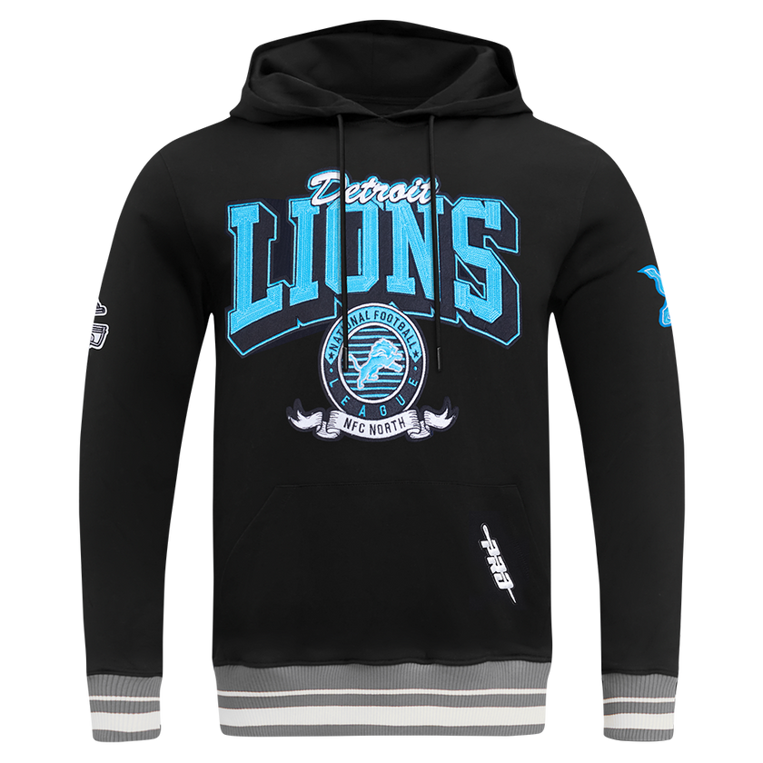NFL DETROIT LIONS TEAM BADGE MEN'S RIB FLC PO HOODIE FDL5411045-BGY
