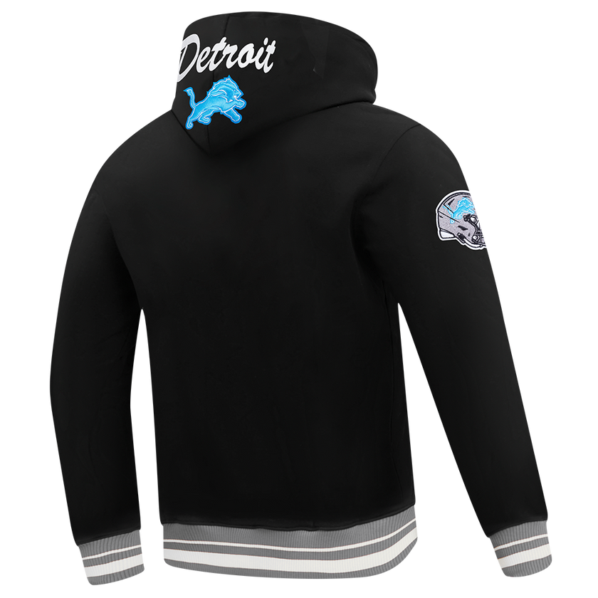 NFL DETROIT LIONS TEAM BADGE MEN'S RIB FLC PO HOODIE FDL5411045-BGY