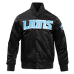 NFL DETROIT LIONS BIG LOGO MEN'S SATIN JACKET FDL6410277-BLK