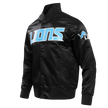 NFL DETROIT LIONS BIG LOGO MEN'S SATIN JACKET FDL6410277-BLK