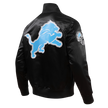 NFL DETROIT LIONS BIG LOGO MEN'S SATIN JACKET FDL6410277-BLK