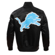 NFL DETROIT LIONS BIG LOGO MEN'S SATIN JACKET FDL6410277-BLK