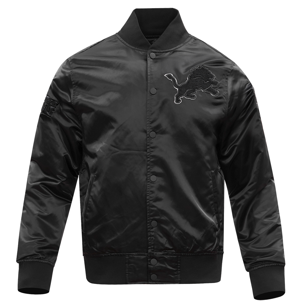 Veste satinée pour homme, Detroit Lions NFL, triple noir, FDL6410285-3BK